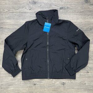 Columbia Windbreaker Jacket Size Medium Womens Black Full Zip